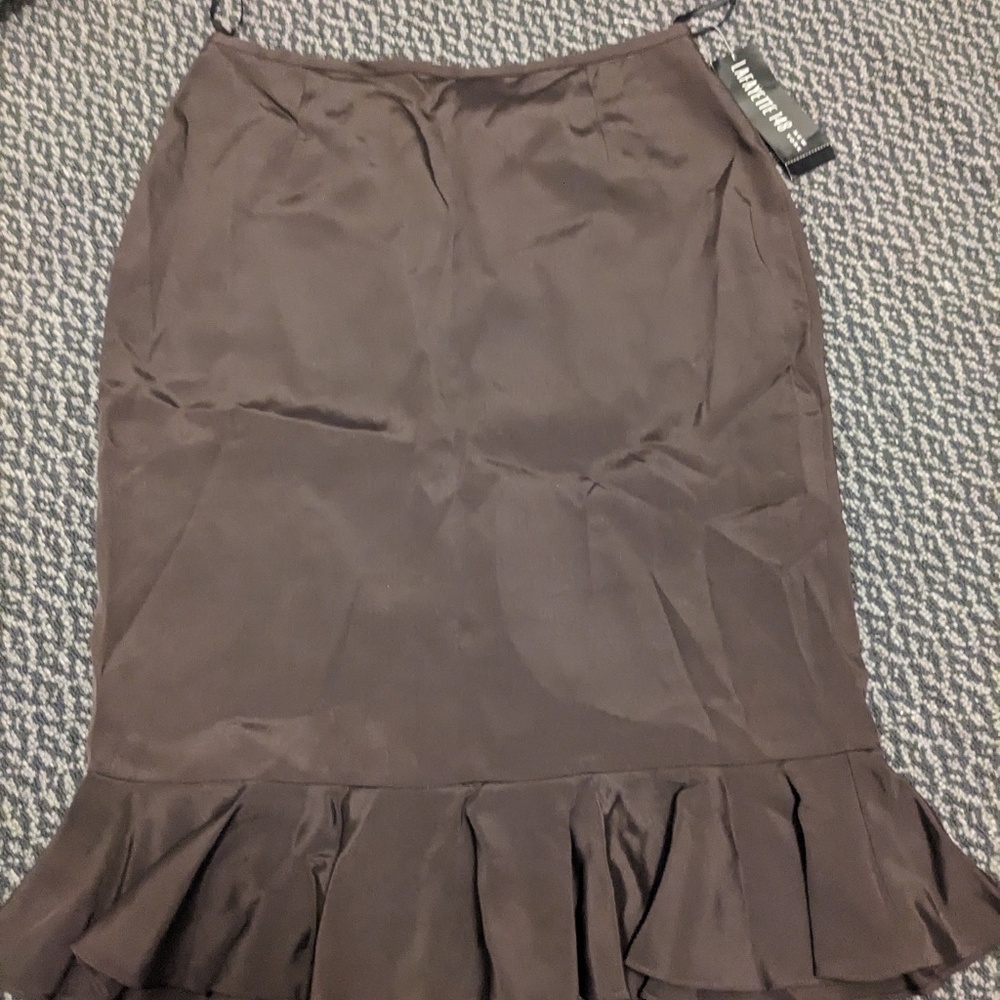 Lafayette 148 Brown Slip Skirt women's Medium Petite (size 8)